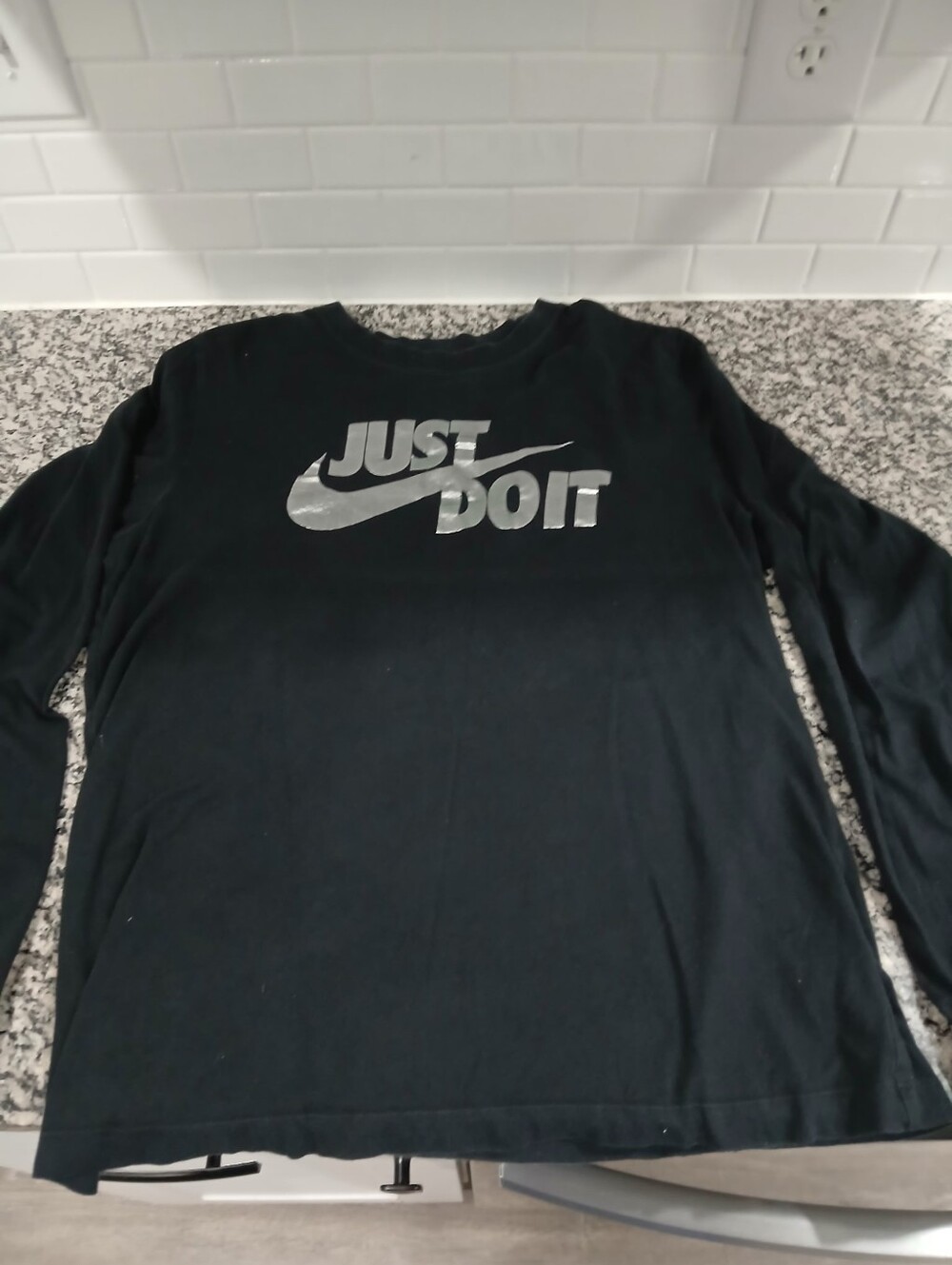 Nike Black Long Sleeve Tee with Silver